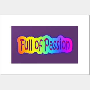 Full of Passion Neon Retro Rainbow Posters and Art